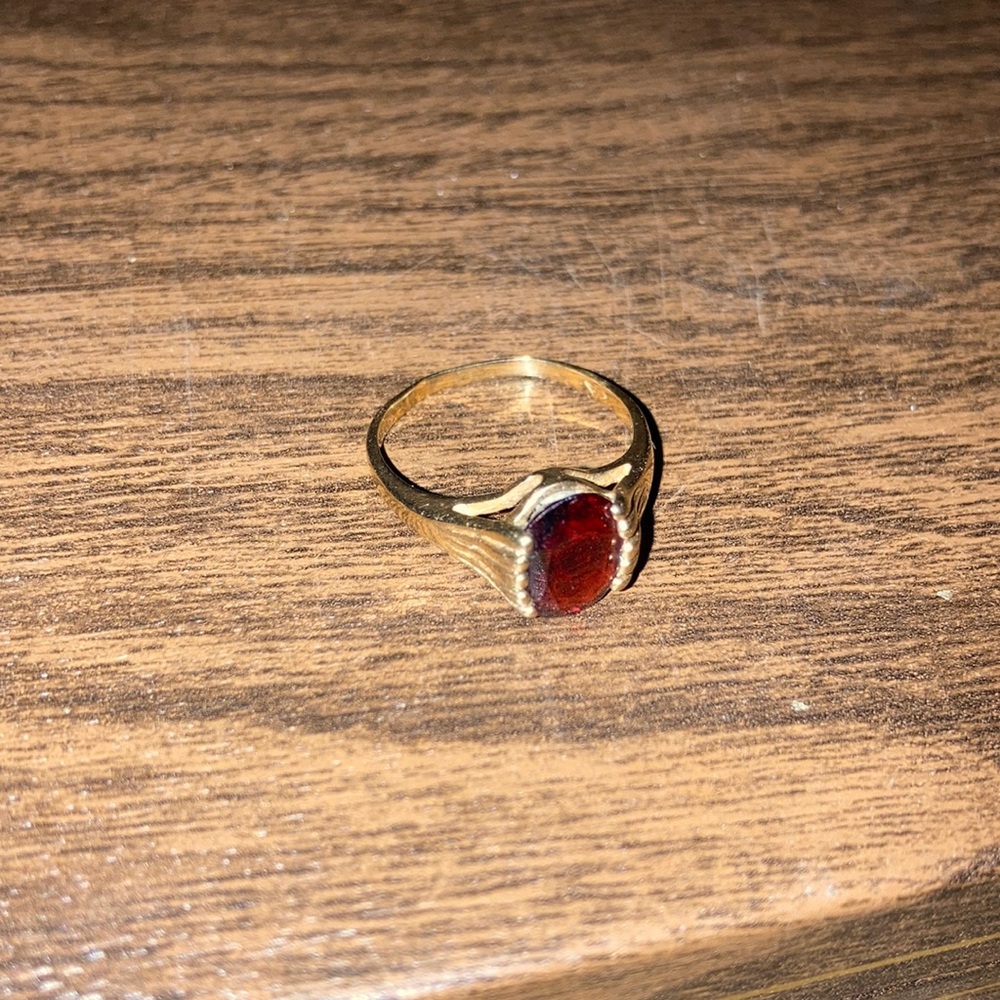 10k gold vintage solitaire ring size 7